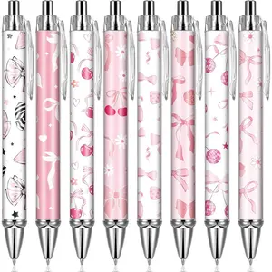 8pcs Retractable Gel Ink Pen Set, Fine Point Ballpoint Pens, Swallow Tail Design, Writing Supplies, Elegant Gifts for Lovers