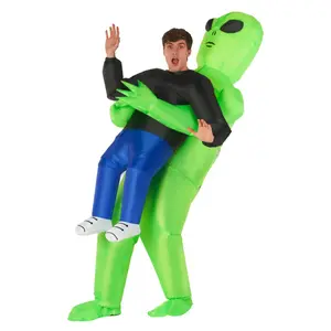 Morphsuits Inflatable Alien Pick Me Up Costume for Kids & Adults with High-Powered Fan & Phone Pocket Perfect for Parties & Halloween Beige Plain Menswear