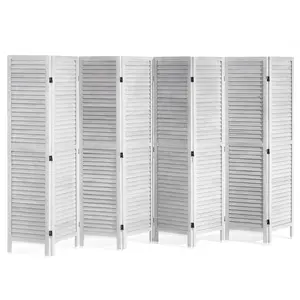 【DealsForYouDays】VEVOR Wood Room Divider, 8 Panel Wood Folding Privacy Screen, 66.9 Inches Tall Indoor Louvered Wooden Partition, Portable Decoration Screen, for Room Separation, Home, Office, Restaurant & Bedroom
