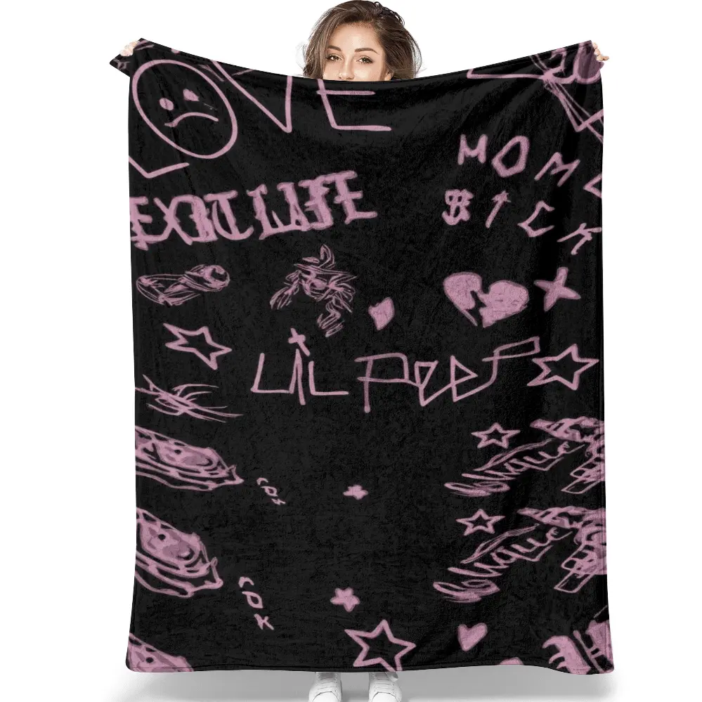 Lil P-Peep warm singer's blanket, sofa blanket, plush bedding for the bed, knee coverings and throw blankets that are fluffy and soft and comfortable as gifts