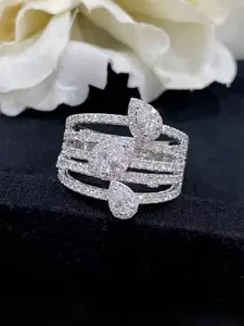 1 PC Elegant Cubic Zirconia Ring Fashion Engagement Rings For Women For Wedding Engagement Anniversary Party Jewelry Valentine's Day Gift