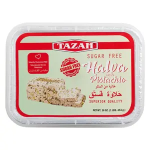 Tazah Sugar-Free Halva (Halawa) with Pistachio 1 lb (16 oz)