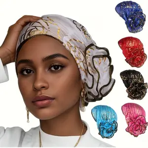2/4pcs Turban Headwear Set, Vintage Soft Beanie Head Scarf Hats Elastic Covers Wraps for Women's Hair