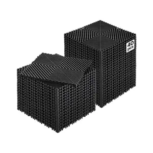 VEVOR Interlocking Drainage Mat, 12x 12 Modular Interlocking Cushion, 40 Pcs Splicing Drainage Mats, Non-Slip Black PP Drainage Floor Tile and Shower Mat, for Garage, Garden, Kitchen Outdoor