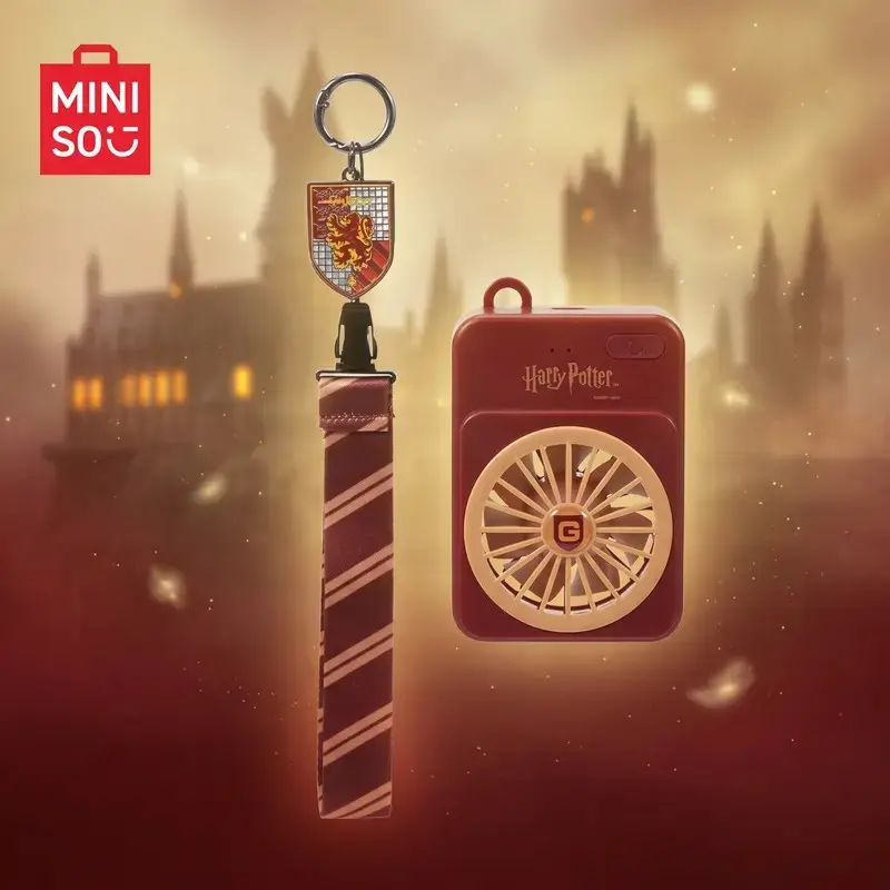 MINISO Harry Potter 25th Anniversary Mini Fan Keychain - Portable Handheld Fan, Hogwarts House Collection, Cute Bag Charm & Fan Gift