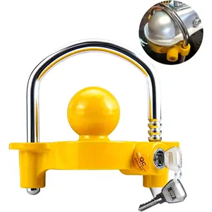 This Universal Trailer Coupler Ball Lock Is Compatible with 1-7/8", 2", And 2-5/16" Couplers, Making It a Durable Steel Hitch Lock for Boat And Camper Additions Designed for Travel Trailers