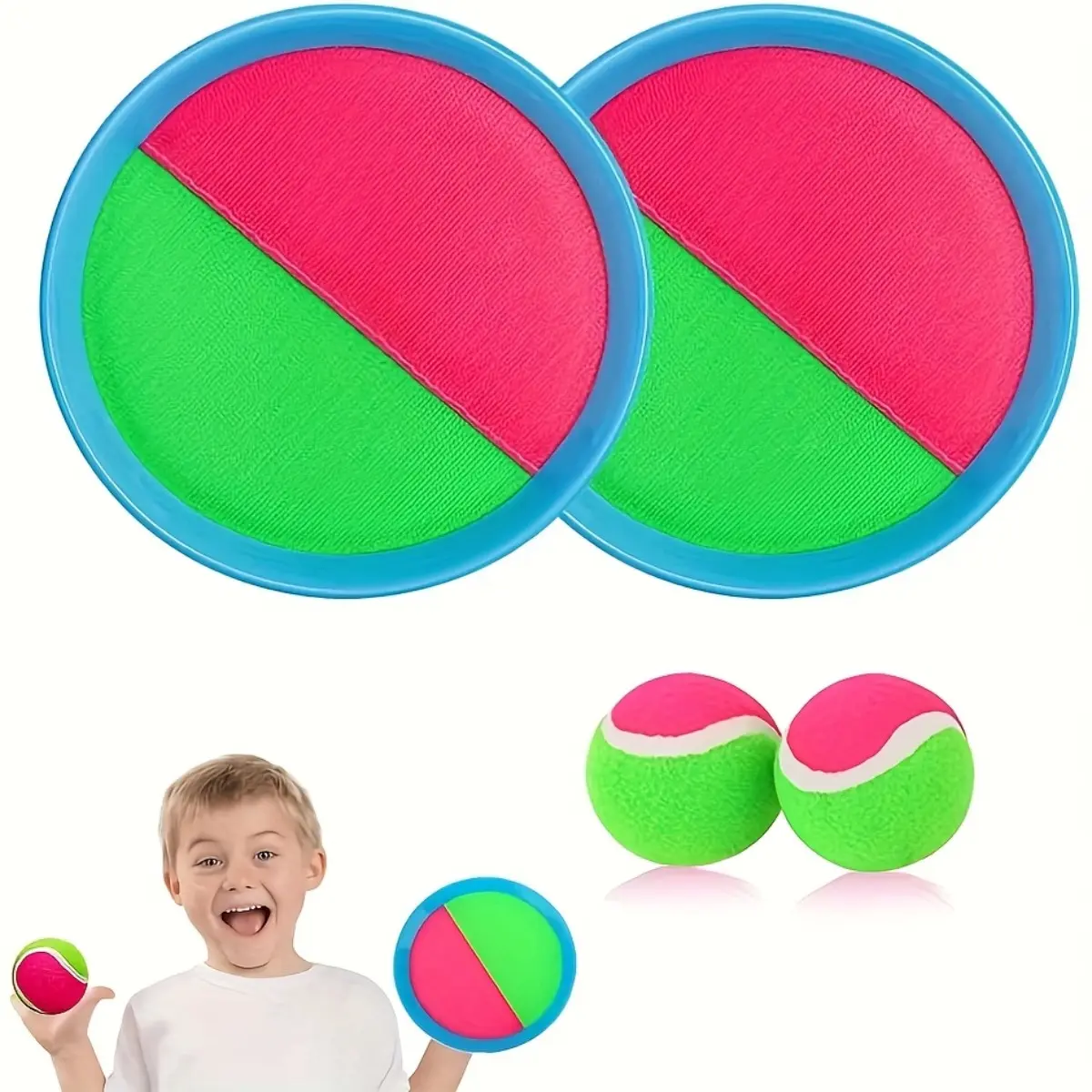 Holiday Party Outdoor Toss Catch Ball Game Toy, Sticky Catch Paddle and Hand Ball Set for Backyard Parties, Beach Fun, Lawn Interaction, Family Games, Friend Gatherings, Team Icebreaker Play, Easter Gift, Easter Gift Idea, Versatile Use, Sticky Balls