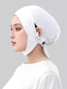 New Ear-Hole Design Inner Cap, Comfortable Soft High Stretch Jersey Turban, Daily Wear Headscarf, Sleep Hat, Hijab, 1pc