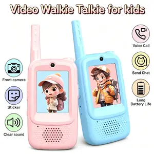 Children Video Intercom 2.0-Inch Ips Screen, Durable, 2.4G Wifi Connected Video Intercom, Kids Walkie Talkie Long-Distance Communication, Handheld Transceiver Intercom For Boys And Girls, Student Intercoms Outdoor Camping