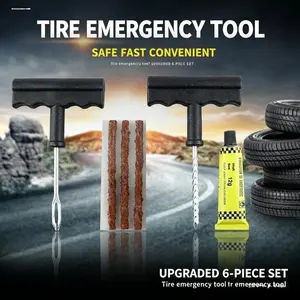 4pcs Tire Repair Tool Kit, Quick and Easy Vacuum Tire Patching, Essential for Road Trips, DIY Tire Maintenance Gear