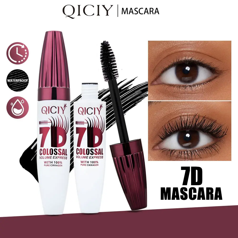 7D Waterproof Mascara, Long-Lasting & Buildable Volume, Natural Length, Exquisitely Full Lashes, Smudge-Proof, Thickening Eye Makeup