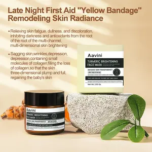 Aavini Turmeric Brightening Face Mask 100g – Overnight Skin Rescue "Yellow Bandage", Intense Radiance Repair, Reduces Dullness & Wrinkles, with Niacinamide, Tranexamic Acid & Hydrolyzed Collagen