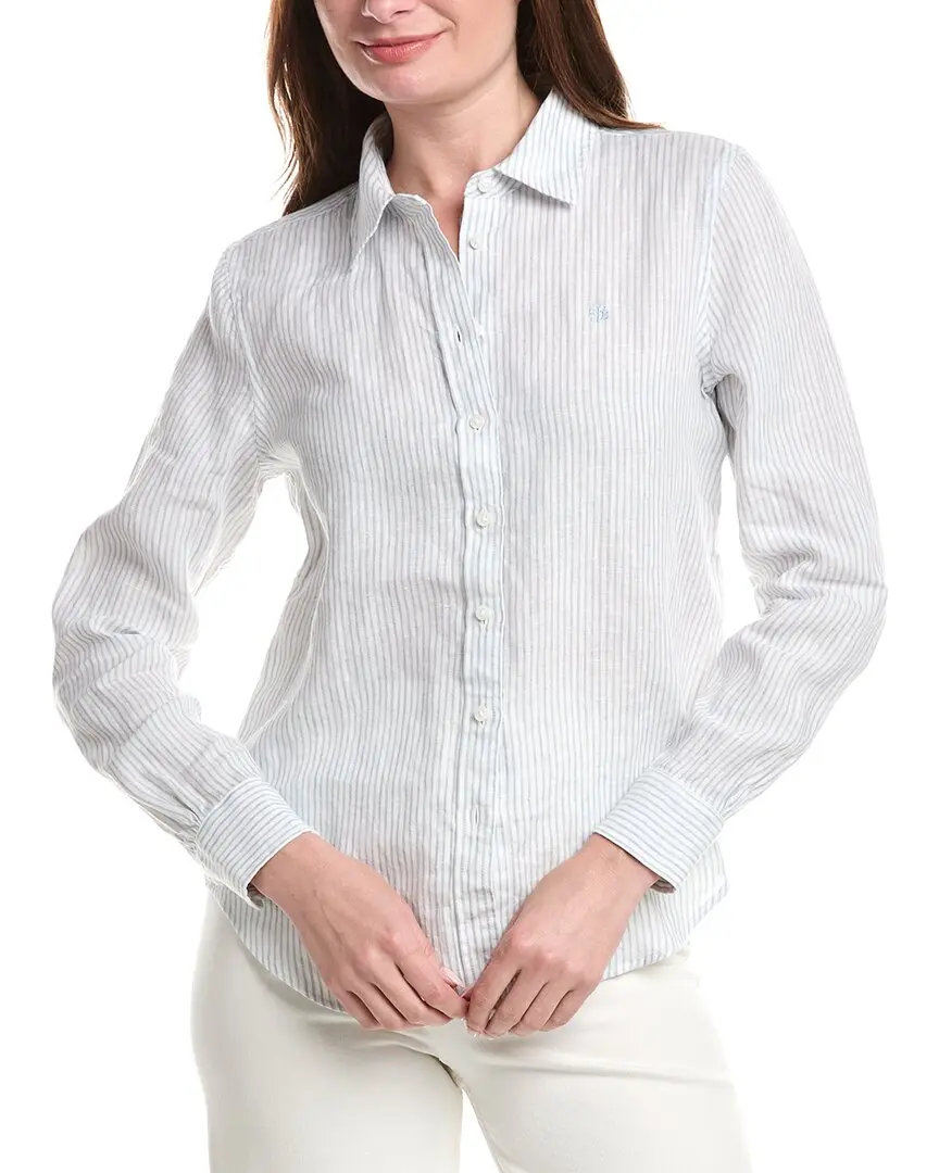 Brooks Brothers Yarn Dye Stripe Linen Classic Shirt