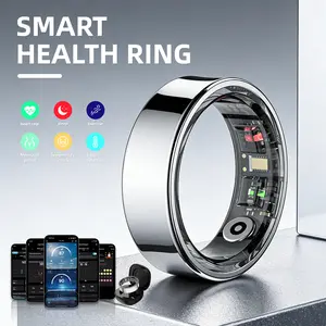 Minimalist Bluetooth Smart Ring, Biometric Fitness Tracker for Men & Women - Wearable Devices with Sleep, Activity, Body Temperature & Female Cycle Monitoring, IP68 Waterproof, No Subscription, iOS & Android Compatible