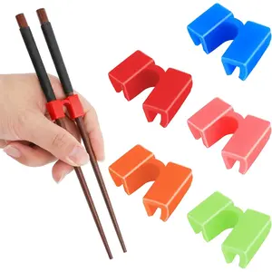 5 Pieces Reusable Chopsticks Helpers Training Chopstick Hinges Connector Practice Chinese Chopstick Helper for Adults, Beginner, Trainers (Multicolor)