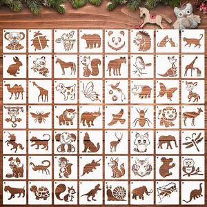 56 Animal Painting Templates, Reusable 3 Inch Cute Animal Stencils, Canvas Fabric DIY Crafts for Wood Rocks Glass Ceramic, Crafting Kit, Creative Craft Kit