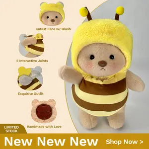 GETAHUG Getahug Happy Little Honey Bee Bear - Ultra Soft Jointed Plush Toy Collectible Gift with Exquisite Outfit & 5 Interactive Joints Perfect for Any Age - Stuffed Animals