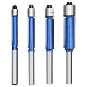 Router Bit Set, Flush Trim Router Bit 1/4" Shank, Double Bearing Flush Cut Router Bit for Woodworking Diameter 1/4",5/16",3/8",1/2" dealsforyoudays