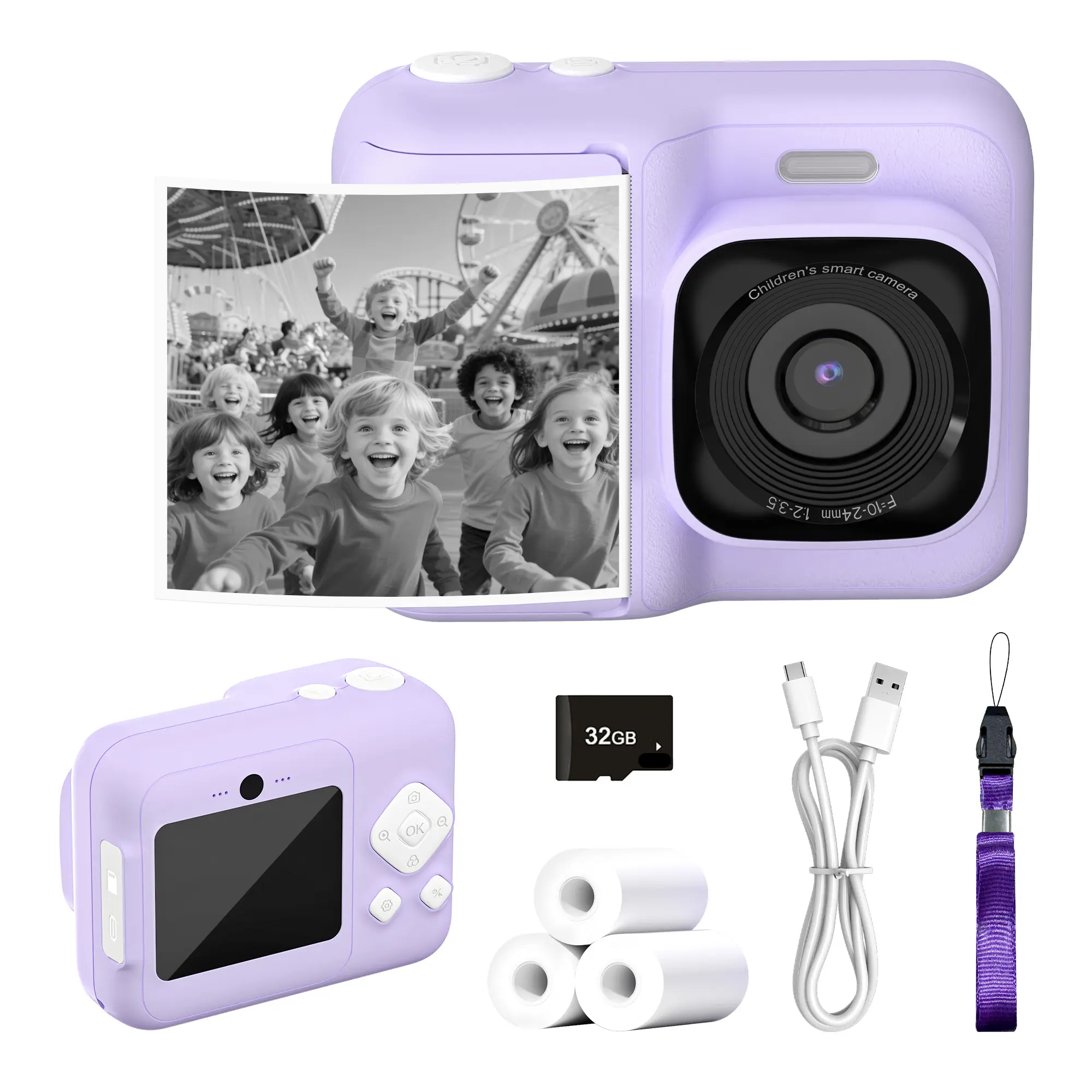 Instant Print Camera for Kids, HD Digital Camera, Christmas Birthday Gifts for Kids, AI Printer, Portable Toy Camera with 32GB SD Card & 3 Rolls Printing Paper, HolidayHaul outdoorfun #SummerVibes,summerwins
