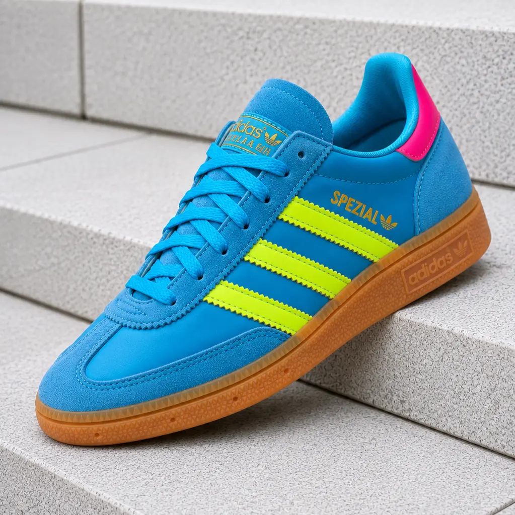 Adidas Handball Spezial Sky Rush Solar Yellow Lucid Pink JH5658 Women's Fashion Sneaker New