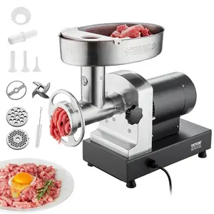 【Summervibes】VEVOR Meat Grinder,  6 Lbs/Min Capacity Electric Meat Grinders with Blade, Grinding Plate, Sausage Maker, Stainless Steel Commercial Meat Mincer for Kitchen Restaurant Butcher Store