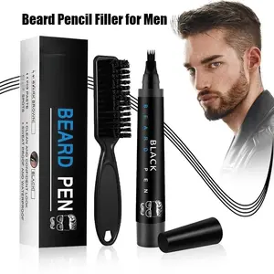 EELHOE Beard Pencil Filler for Men - Male Mustache Repair Shape Beard Pen with Beard Brush, Long-lasting Waterproof Beard Filler Pen Kit, Father's Day Gifts,Birthday Gift,Easy to use