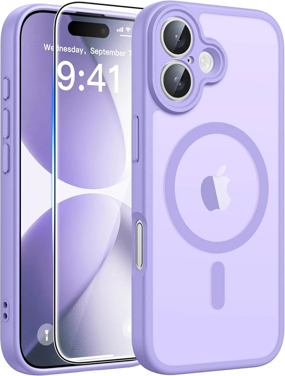 MagSafe Compatible Wireless Protective Case for iPhone 17 - 7x Magsafe Hold, Translucent Matte Polycarbonate Accessory, HD Glass Screen Protector, Full Camera Protection, Shockproof Heavy Duty Drop Defense, Lightweight Slim Anti-Scratch Phone Accessory