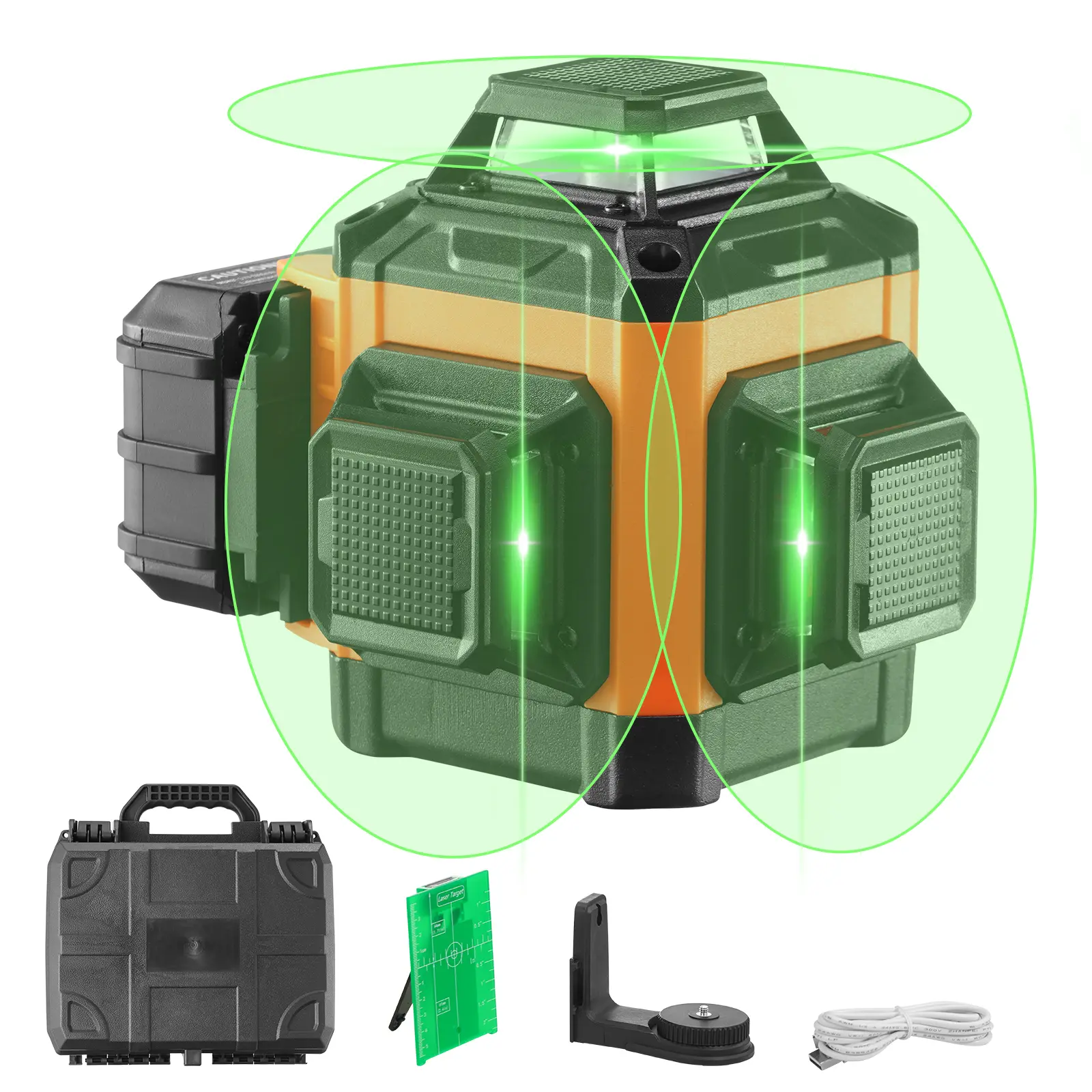 【Summerfinds】VEVOR 100ft Self Leveling Laser Level Manual Green 3 x 360° Cross Line LaserRemote Control Manual Self-leveling Mode & IP54 Waterproof 8h Continuous Working Time Line LaserBattery/Stand Included