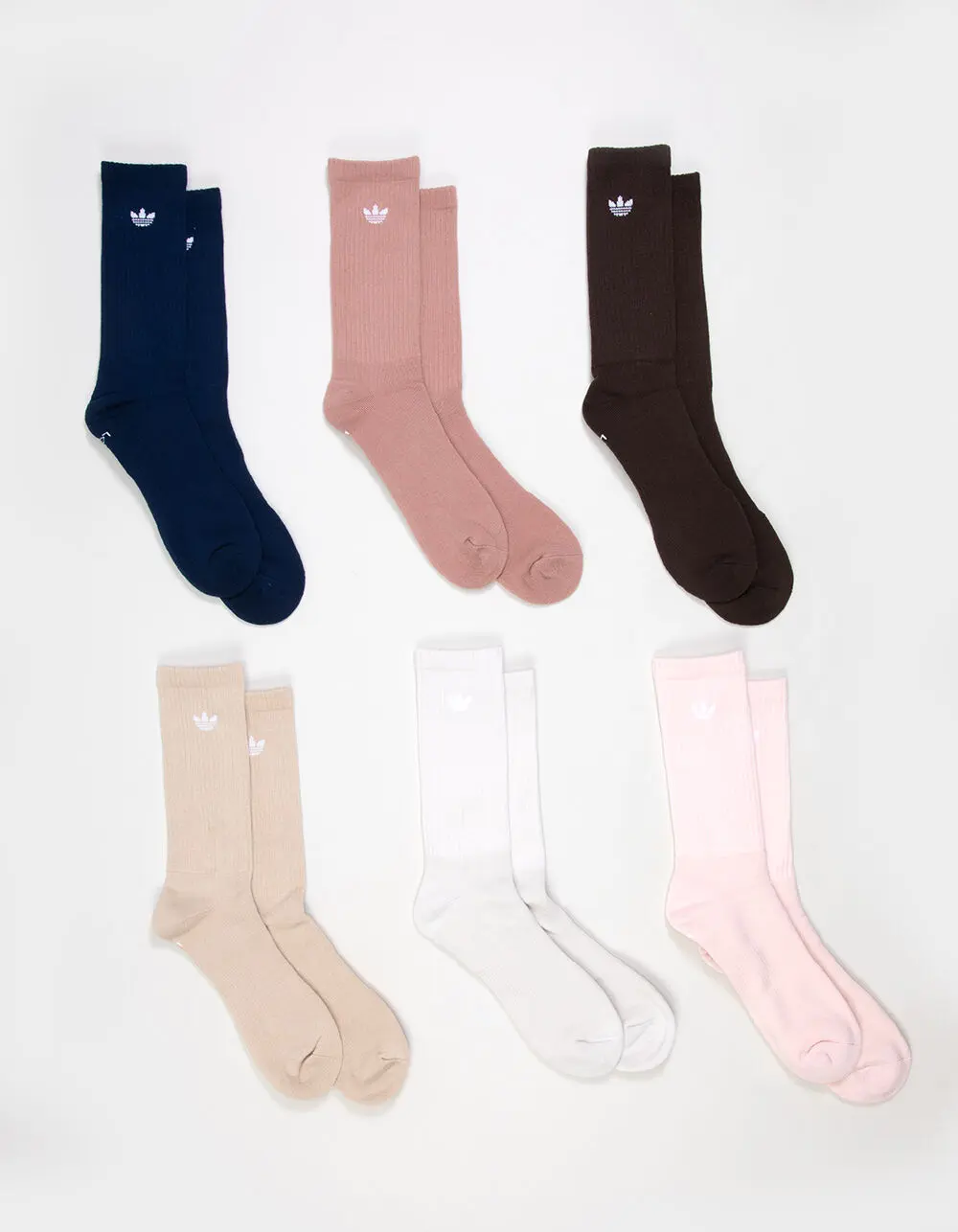ADIDAS Originals Trefoil 2.0 6 Pack Mens Crew Socks, Multi-Colored, Large