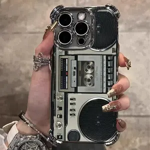 Vibrant Retro Boombox Cassette Phone Case,for iPhone 16/15/14/13/12/11/17 ProMax Plus  phones, suitable for both men and women,An excellent gift for her/him