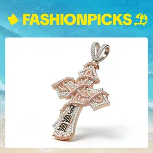 2348 Premium Bling Cross Pendant | 3D Wrapped Design | Icy Statement Piece for Hip Hop Fashion & Daily Wear Complimentary shipping Summervibes