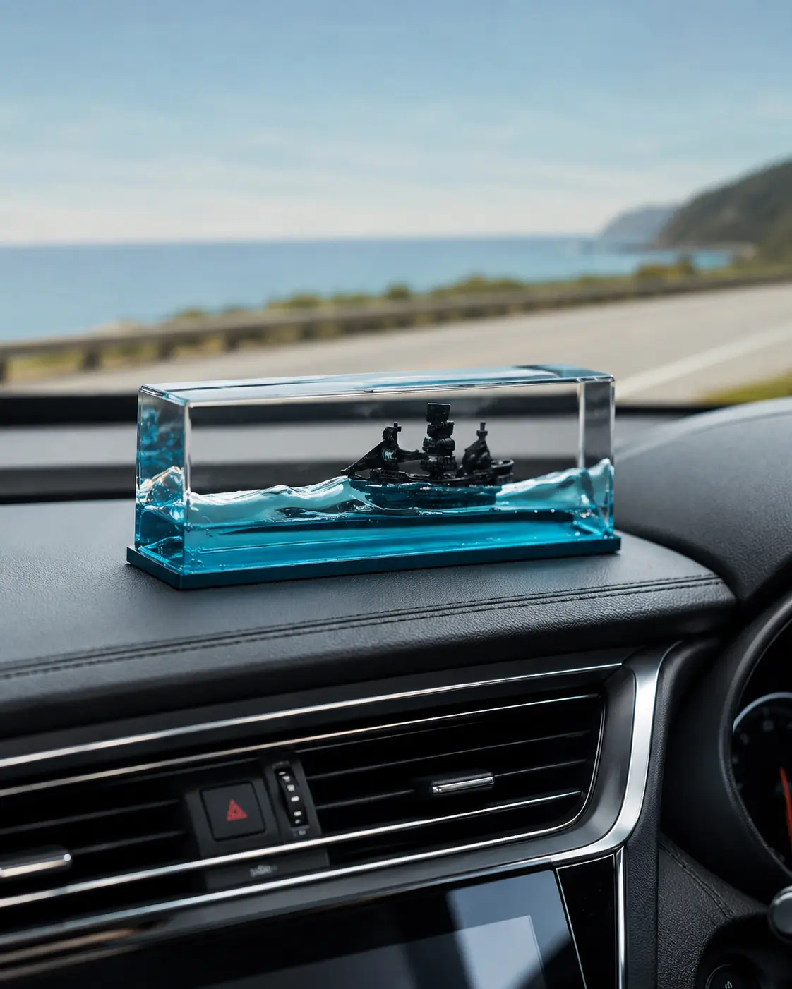 Ghost Ship Ship in A Bottle Fluid Liquid Drift Bottle Ocean Wave Ship Desk Car Dashboard Decor Pirate Ship Liquide Dynamic Desktop Unsinkable Ship Dashboard Ornament Car Interior Accessories