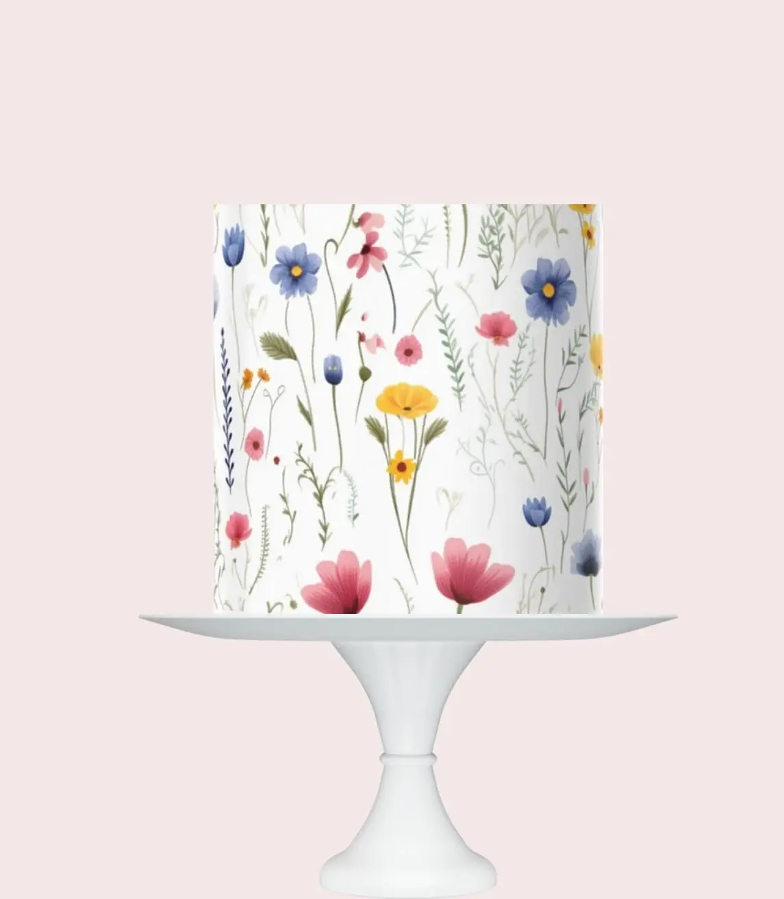 Floral Garden Edible Cake Topper, Icing Sheet Wrap, 8x10 inches, Wildflower party Design, baby in bloom floral themed topper