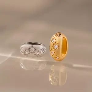 Sprinkle Diamond Dome Charm by Caitlyn Minimalist - North Star Spacer Charm in Gold & Silver - Celestial Jewelry - Gift for Her