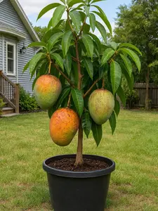 Mango Tree Plant - 1 Gallon Grafted Mango Seedling, Live Tropical Fruit Tree for Home Garden Backyard Planting