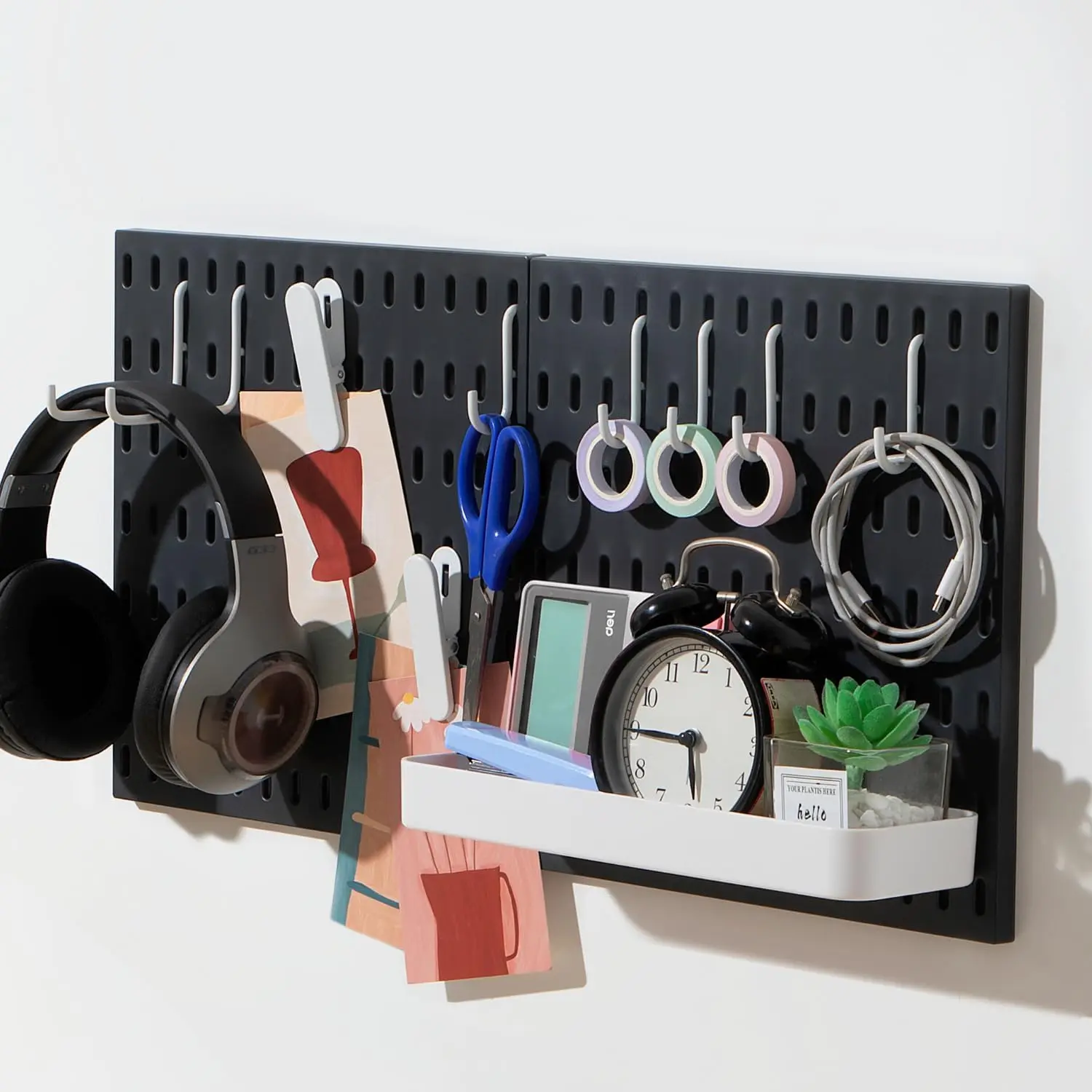 Pegboard Combination Kit, Pegboards and Accessories Modular Hanging for Wall Organizer, Crafts Organization, Ornaments Display,  Storage, Peg Board (Black, 2211)