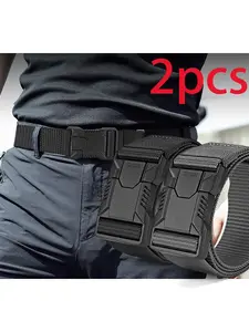 2pcs, Unisex, Multi-Functional Tactical Nylon Belt, Durable Belts - Tailored For Outdoor Sports and Training, Canvas-Woven Breathable Belt, Quick-Release Design, Comfortable and Durable, Combining Fashion and Versatility