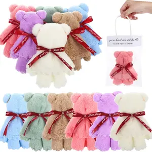 12-Piece Ultra-Soft Coral Fleece Bear-Shaped Cleaning Towels Set, Reusable Absorbent Cloths for Weddings, Mother's Day, Christmas Gifts, Super Absorbent Towel, Premium Towel Set