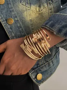 Open Bangle Bracelet, Fashionable Minimalist Matching Adjustable Cuff Bracelet for Women & Girls, Trendy All-match & Exquisite Jewelry for Birthday Gift, Elegant Minimalist Bangle, Stackable Bracelets