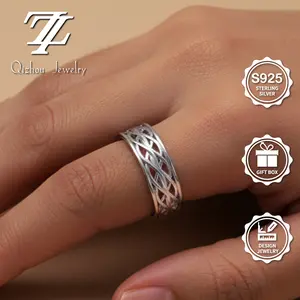 925 Sterling Silver Endless Irish Celtic Knot Woven Ring | Symbolic Love Jewelry | Gift Box Included