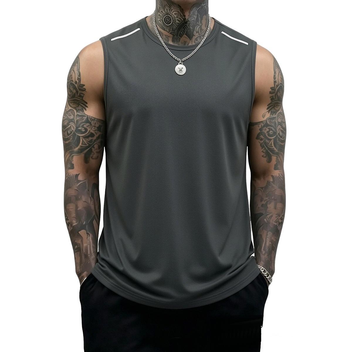 Men's Solid Color Tank Top - Stylish, Breathable, Comfortable Fast-Dry Tank Top for Sports Fitness, Casual Summer Men's Clothing, Undershirt