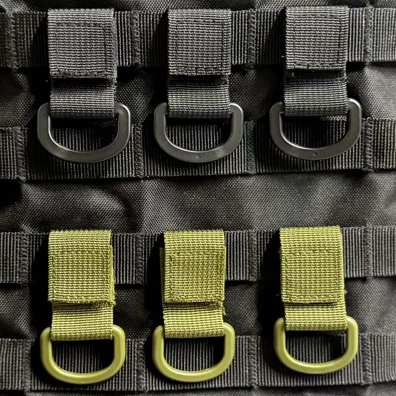 3pcs D-Ring Buckles for Backpacks, Universal Sports Bag Accessories, Durable Nylon Material, Molle Webbing Attachments, Unlined Design