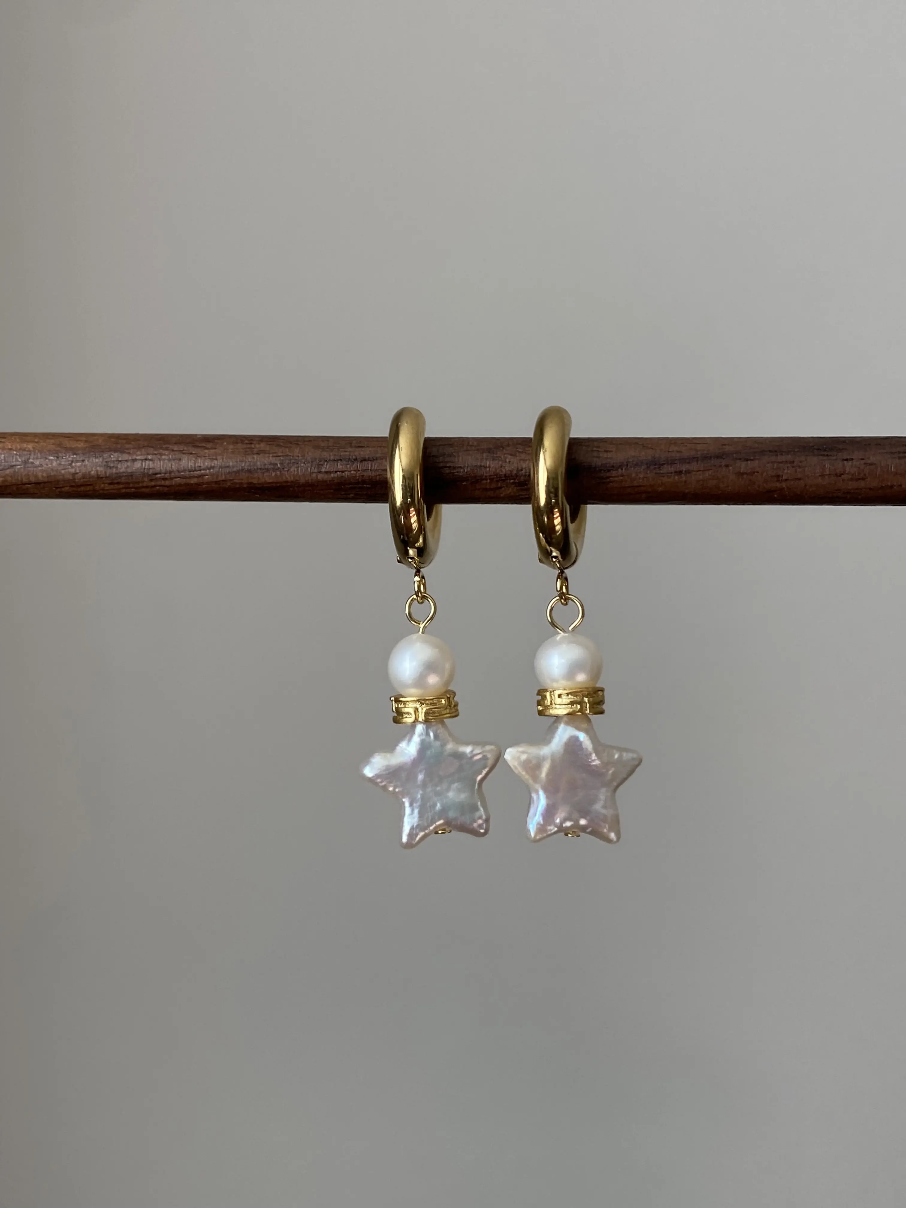 Best Wishing Bottle Pearl Earrings Baroque Pearl Star Dangle Earring Dreamy Gift for Her pearls