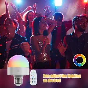 Round Charging RGB Bulb, Three-Tone Lighting, Remote Control, Magnetic Installation, Wireless Portable, Emergency Lighting Atmosphere Lamp