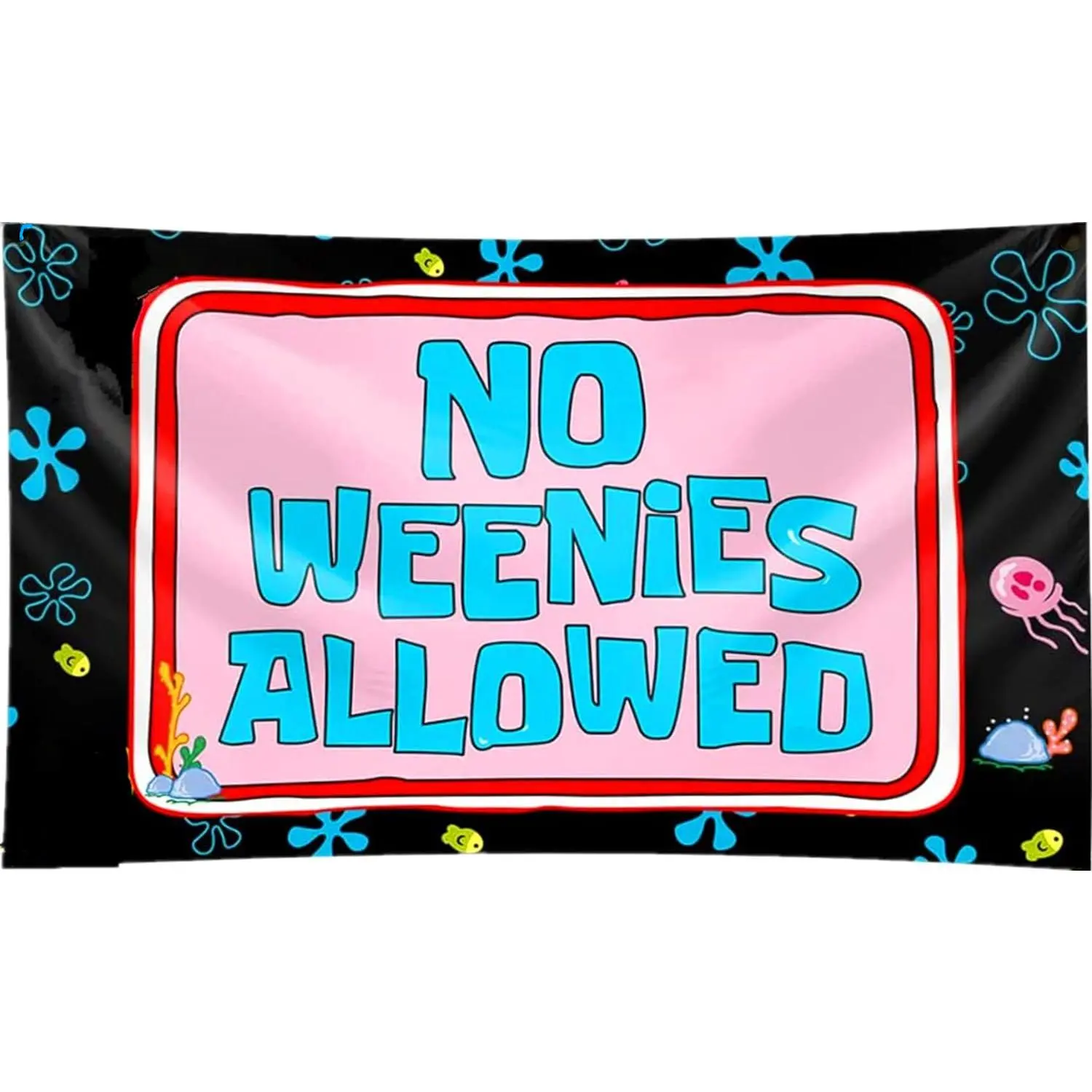 "No Weenies Allowed Beach Decorative Tapestry - 60x40in Lightweight Durable Polyester Banner, Bright Colors, High Color Fastness, Vivid Printing, Hand Washable, Indoor/Outdoor Wall Hanging for Man Cave, College Dorm Decor & Gift"