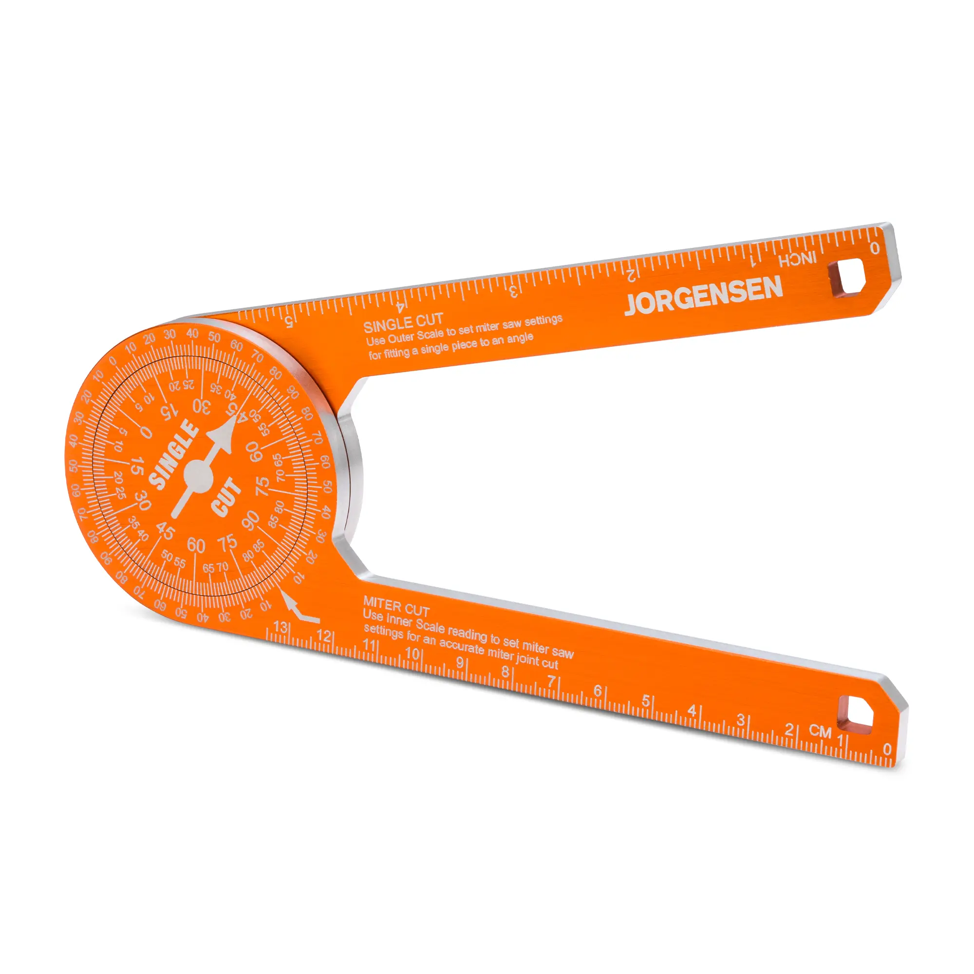 #BacktoSchool Jorgensen Miter Saw Protractor 7 Inch Aluminum Protractor Angle Finder with Precision Laser-Etched Scales for Accurate Miter Cuts, Carpenters & Contractors
