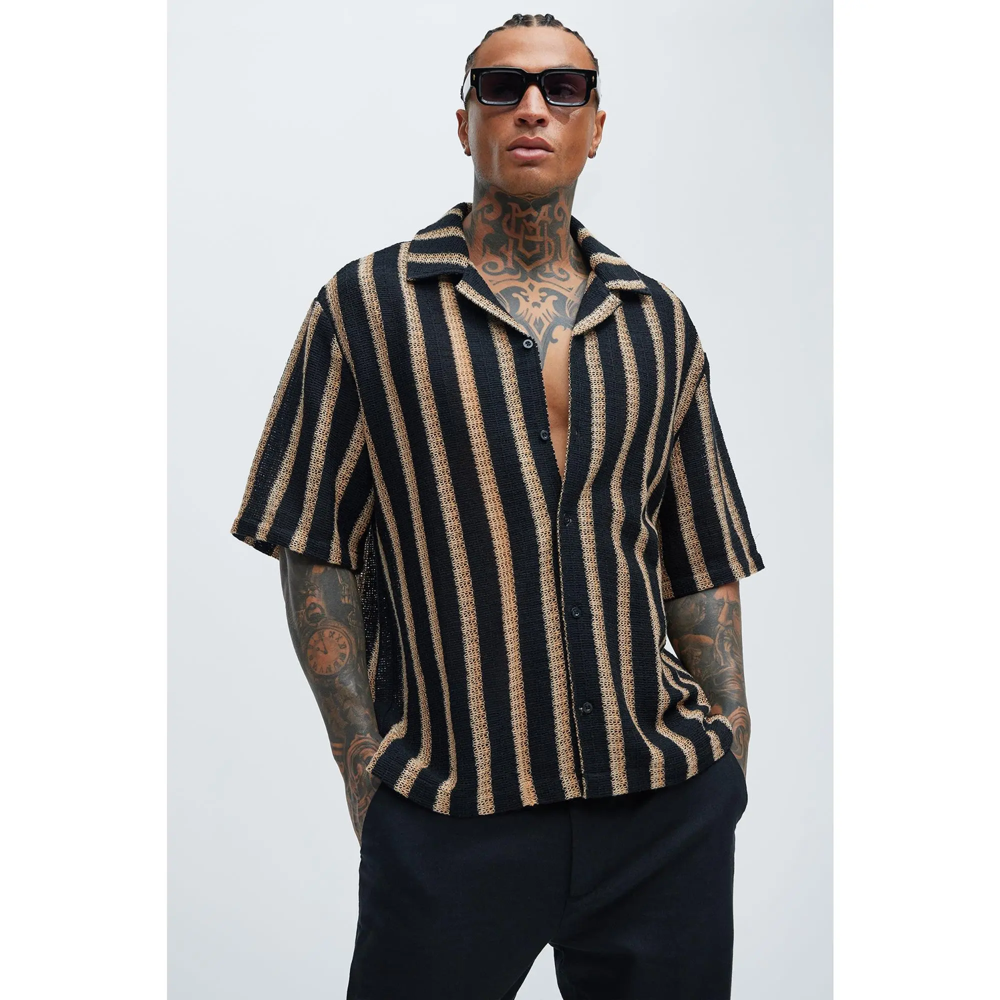 Peyton Textured Shirt - Black/combo