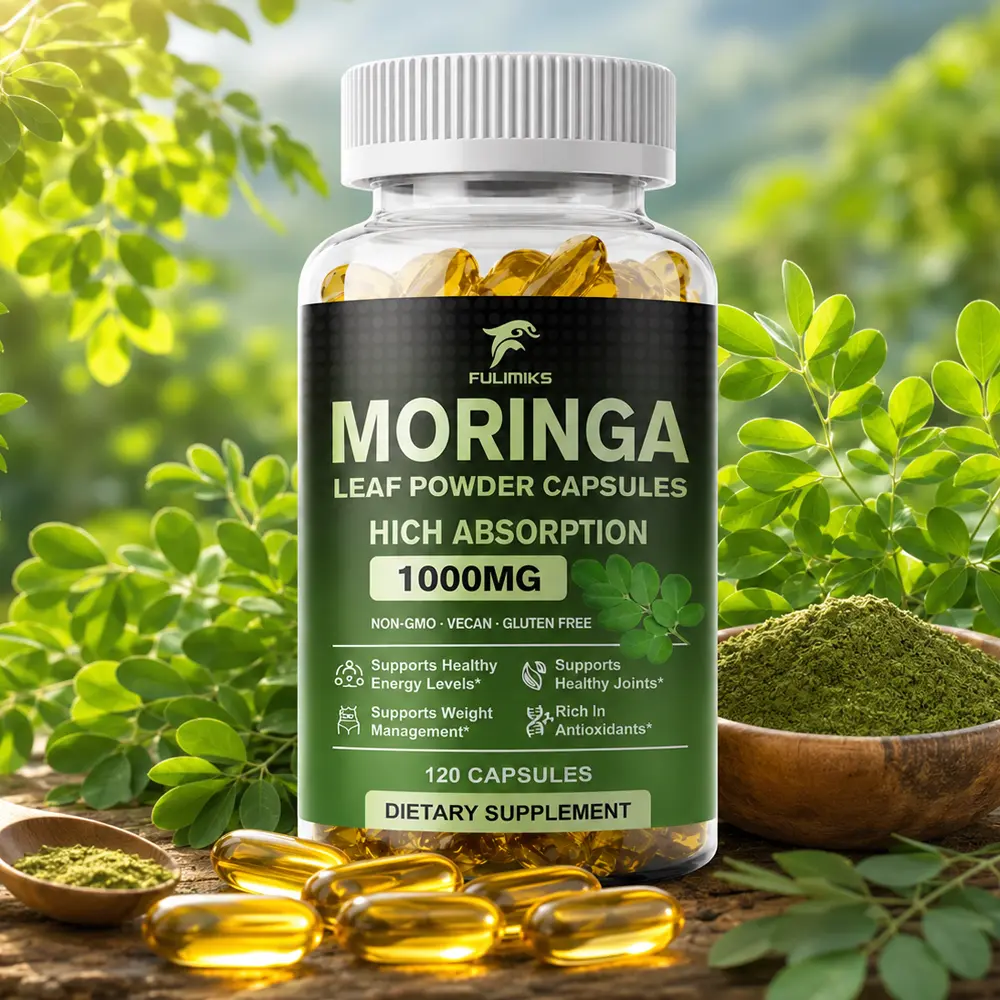 Moringa Capsules 1000mg High Absorption – Non-GMO, Vegan, Gluten Free – Supports Healthy Joints, Natural Energy & Immune – Rich in Antioxidants – 120 Capsules Dietary Supplement