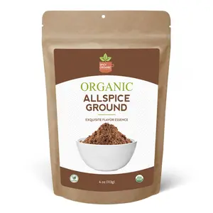 SPICY ORGANIC Pure Organic Allspice Ground 4 oz. - Certified USDA Organic - Allspice Seasoning for Baking, Marinades, Pickling, Stews, Sauces, and Beverages Flavor