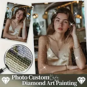 【Customized】 DIY 5D Diamond Painting Creative Wall Art with Unique Design for Home Living Room and Office Interior Decoration Delicate Handmade Craft with Beautiful Visual Appeal Photo Custom Diamond Art Painting